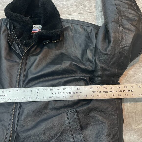 Vintage B3 Pilot Air Force Black Warm Leather Jacket XXL - Picture 7 of 10
